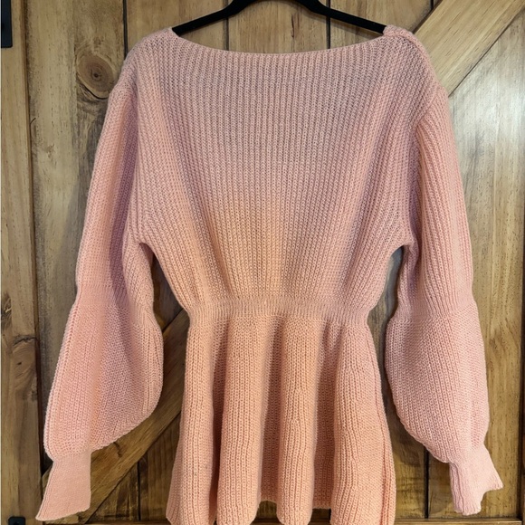 Plus Size Women’s Casual Scoop Neck Pull Over Sweater - Coral Pink Size 1x - Picture 5 of 7
